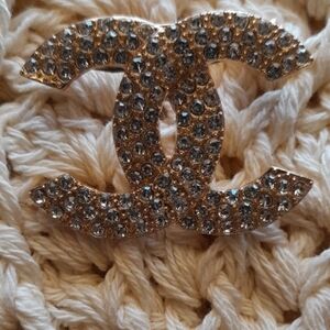 Chic Crystal Goldtone Brooch
